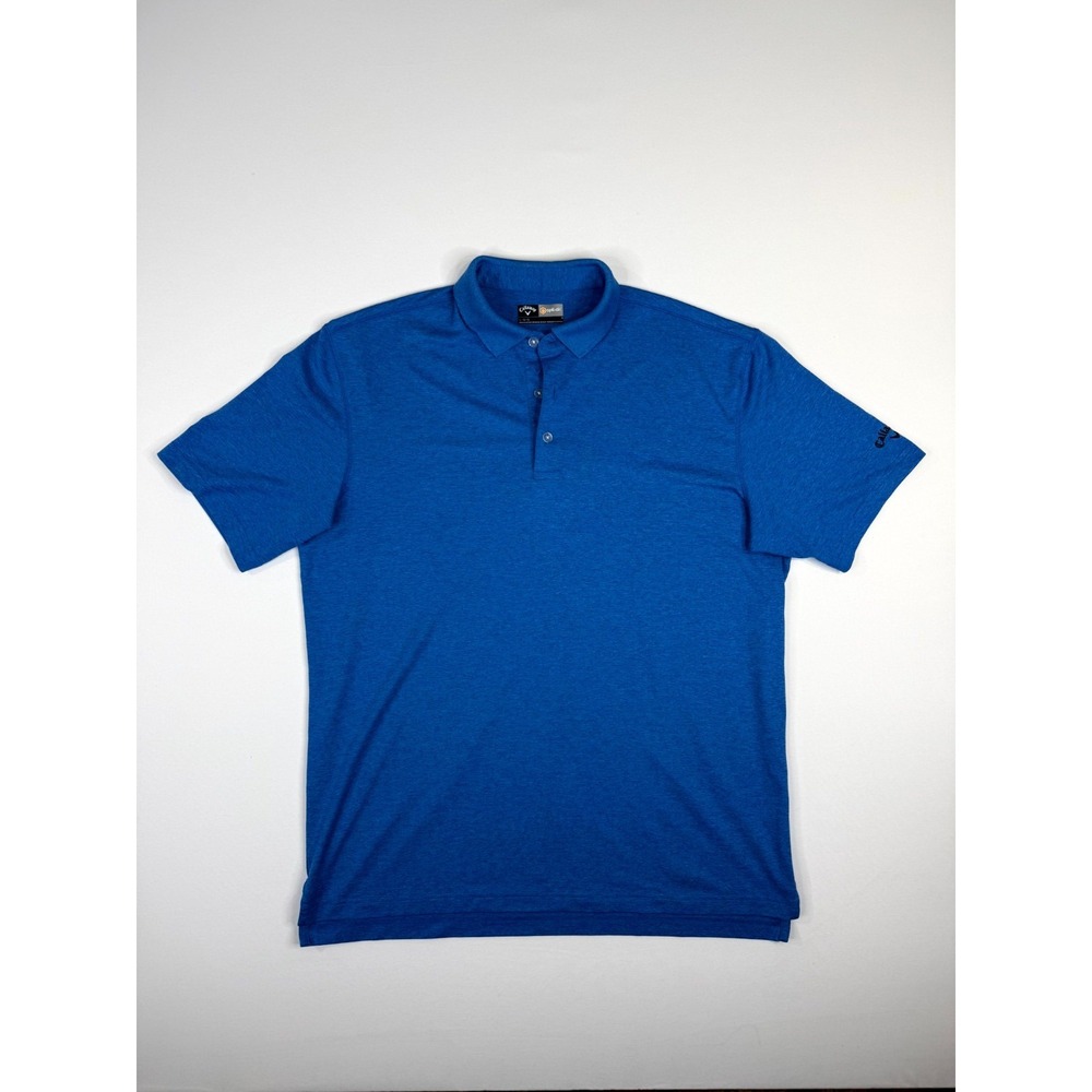 Callaway Opti Dri Polo Shirt Mens Large Heather Royal Blue Performance Golf